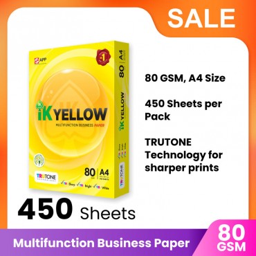 IK Yellow Multifunction Business A4 Paper - 80GSM 450 Sheets