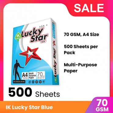 IK Lucky Star Blue A4 Paper - 70GSM 500 Sheets